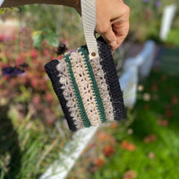 Anabaum wooly pochette black with leather strap