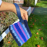 Anabaum wooly pochette blue with leather strap