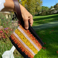 Anabaum wooly pochette orange with leather strap