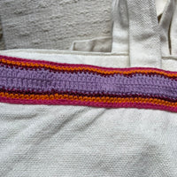 grand sac en coton epais anabaum detail au crochet 2 poches interieures dont une zippée
