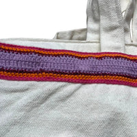 grand sac en coton epais anabaum detail au crochet 2 poches interieures dont une zippée