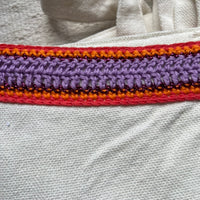 grand sac en coton epais anabaum detail au crochet 2 poches interieures dont une zippée