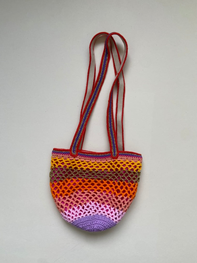 Anabaum bag Lil Sis Poppy handmade organic cotton luxury purples and oranges