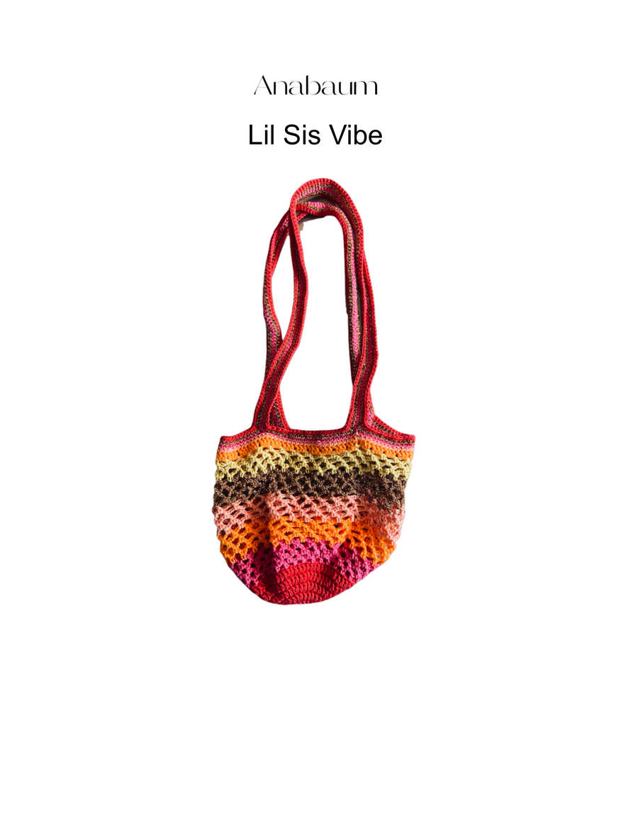 Anabaum sac porté épaule crochet fait main couleur vibe vu à  plat